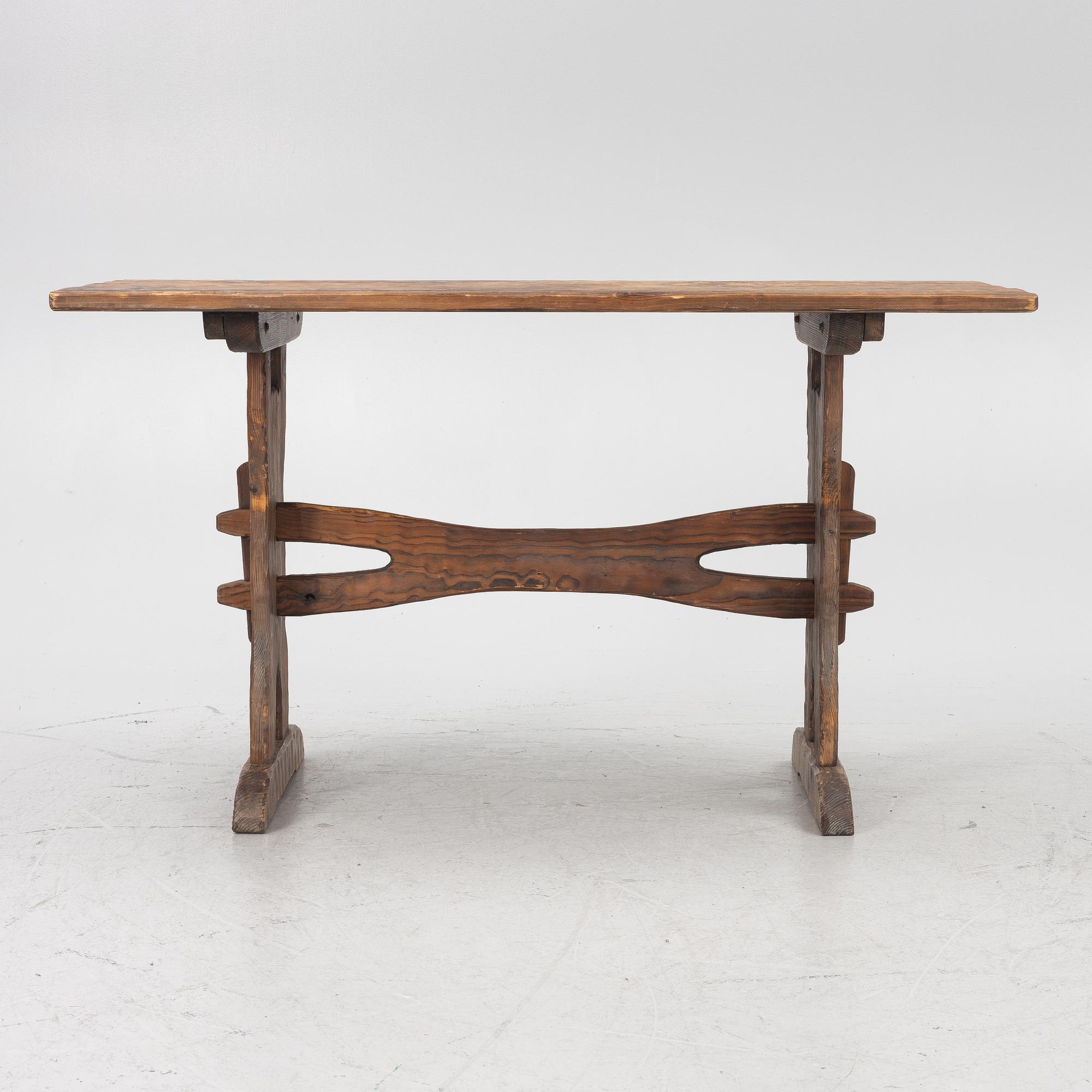 Dining group, 5 pieces, so-called sports cabin furniture, mid-20th century.