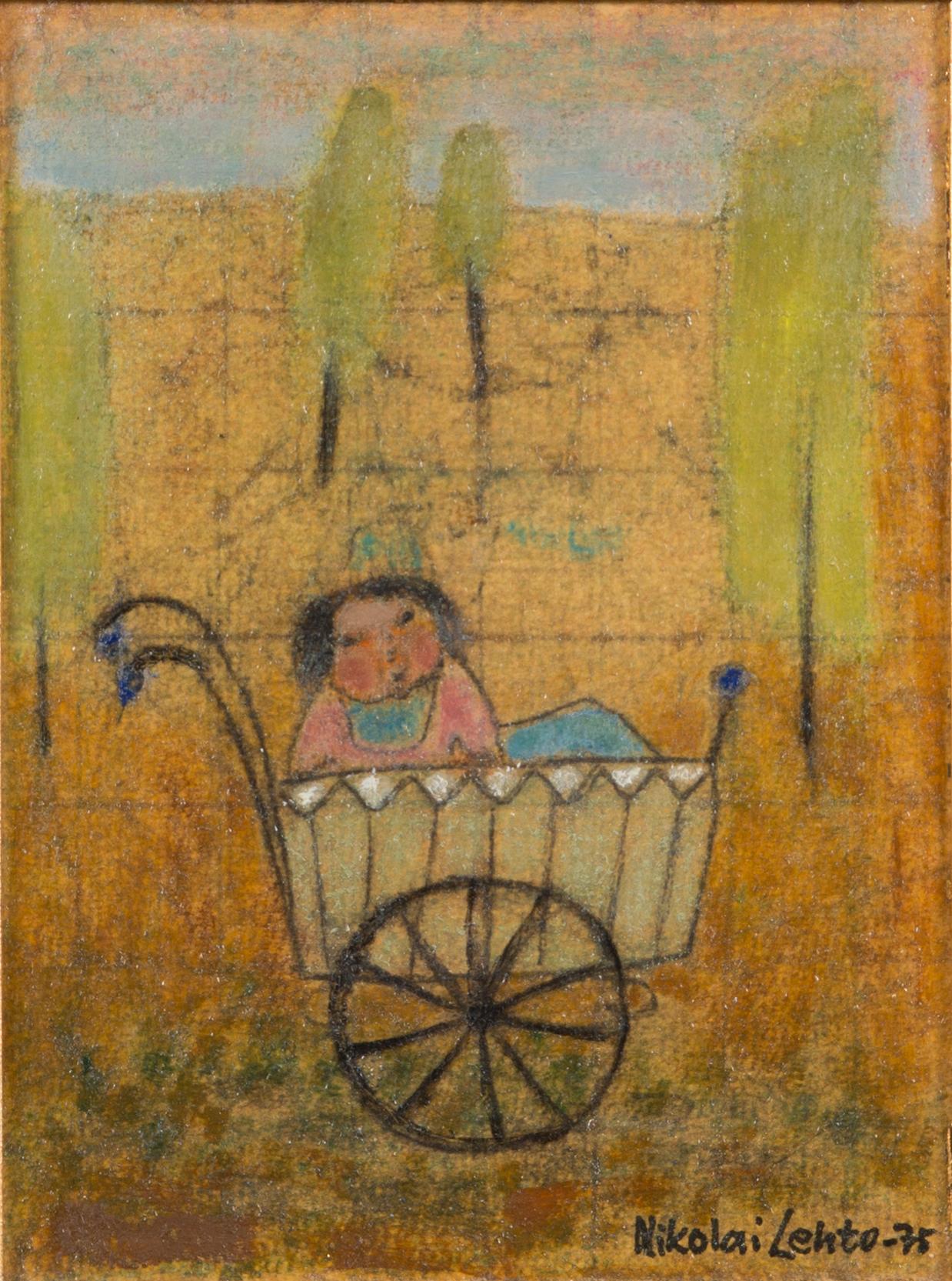 Nikolai Lehto, olja på pannå, signerad och daterad -75.