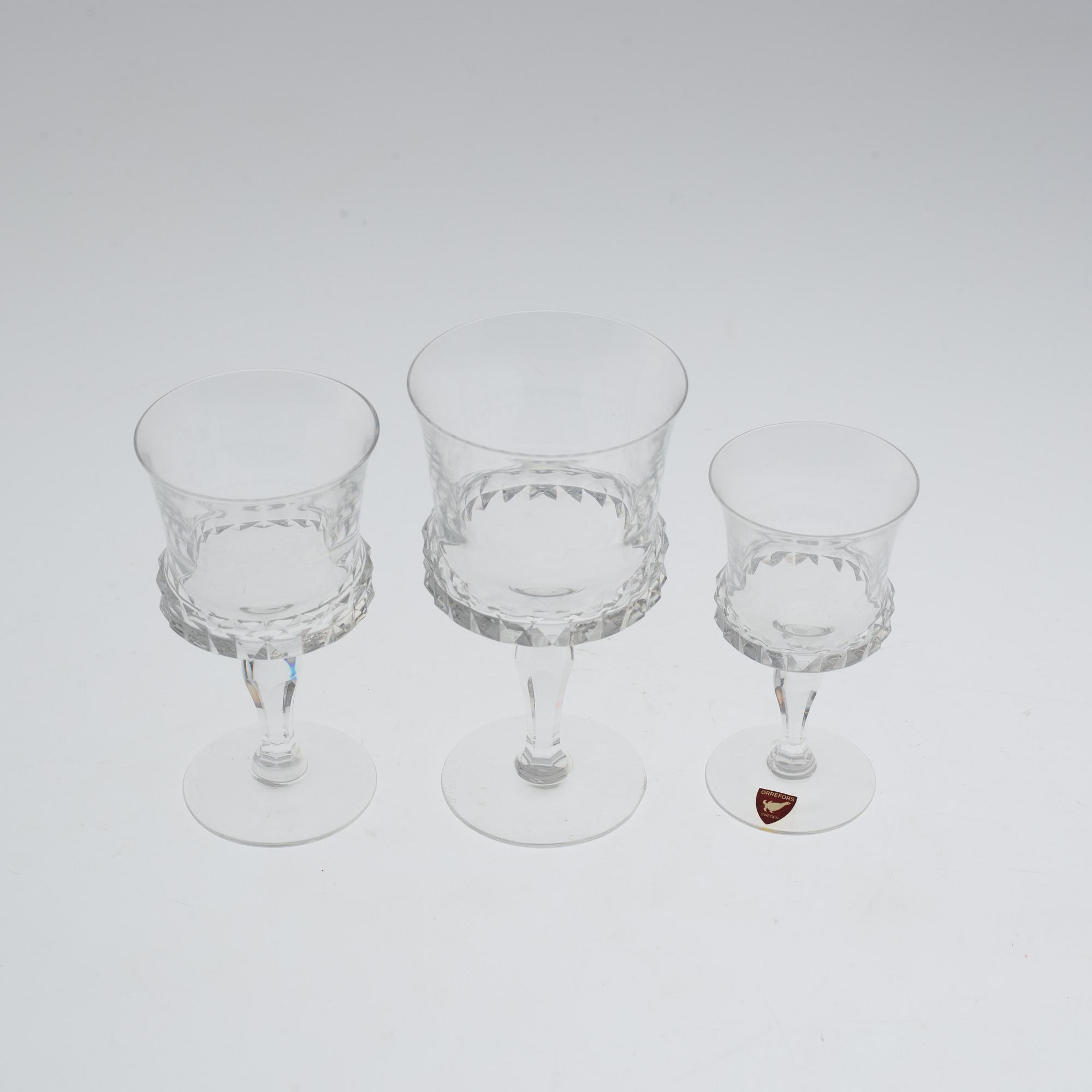 INGEBORG LUNDIN, glasservis, 38 delar, glas, "Silvia", Orrefors.