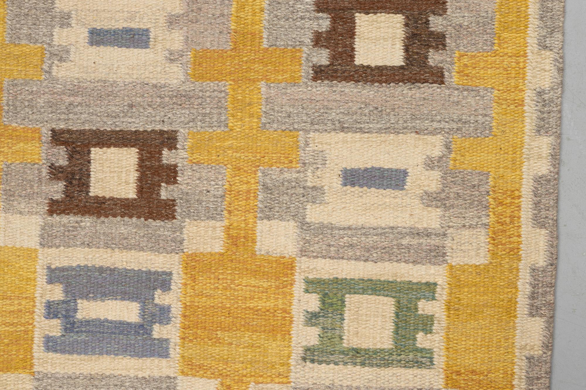 Ingrid Dessau, a carpet,"Vintergäck", flat weave, ca 247,5 x 143,5 cm, unsigned.