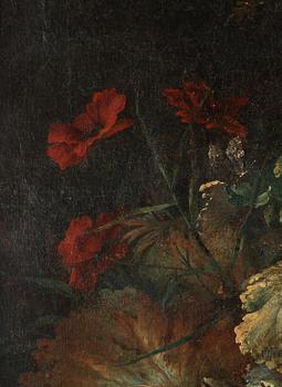 Abraham Jansz. Begeyn Attributed to, A flower piece with poppy, cornflower, butterfly and a snake.