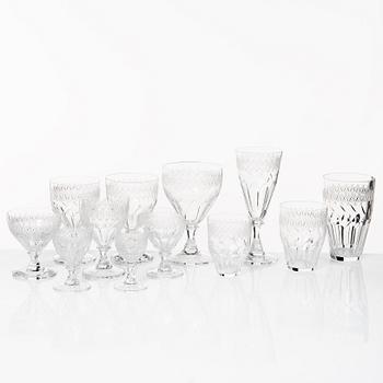 Glasservis, 144 delar, begränsad tillverkning för Riihimäki Glasbruk, Finland, 1950/60-tal.