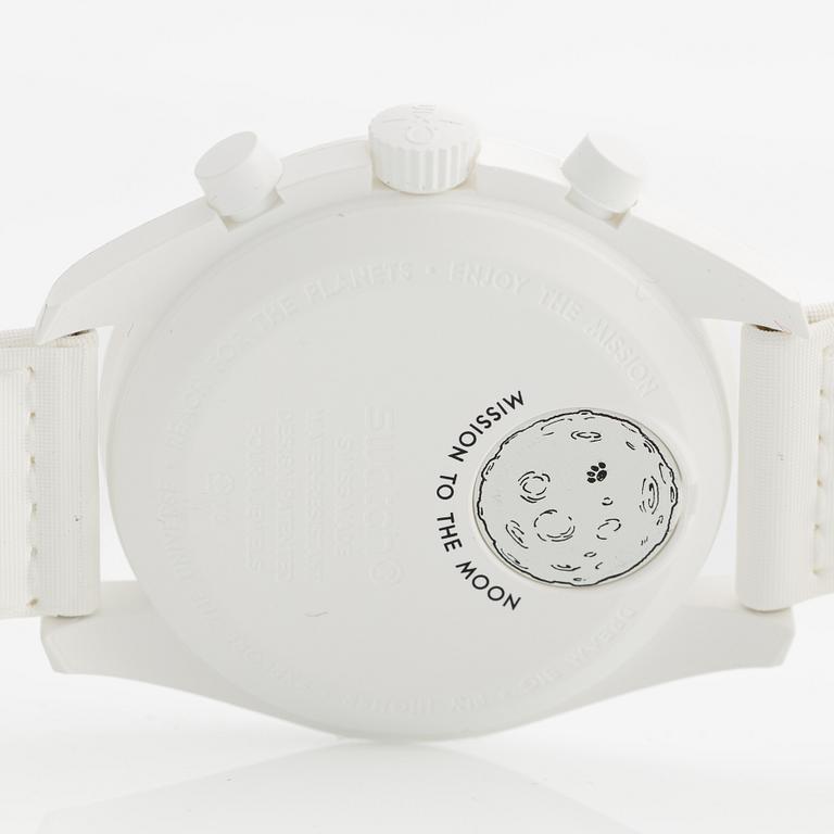 Omega/Swatch, MoonSwatch, Mission to the MoonPhase, "Snoopy", kronograf, armbandsur, 42 mm.