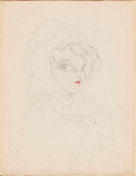 CARL JENSEN-CARLÉN, a scetch book with drawings, mixed media, 27 pages, partially signed C.C.