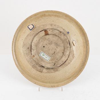A Japanese 'seto' stoneware bamboo dish, Edo (1602-1868).