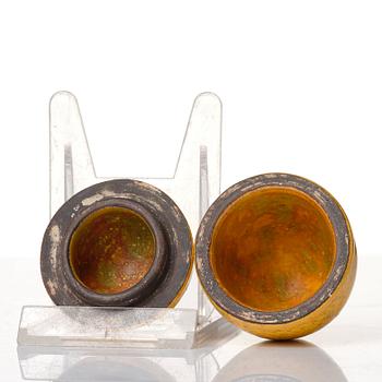 Hans Hedberg, a set of five faience sculptures of eggs, Biot, France.