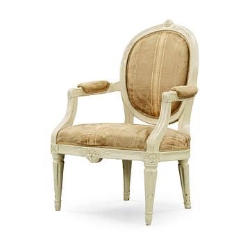 537. A Gustavian late 18th century armchair.