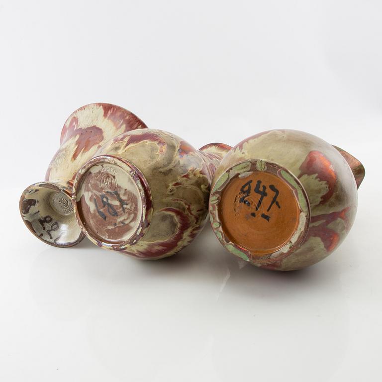 Andersson & Johansson pitcher 2 pcs and vase Höganäs first half/mid 20th century.