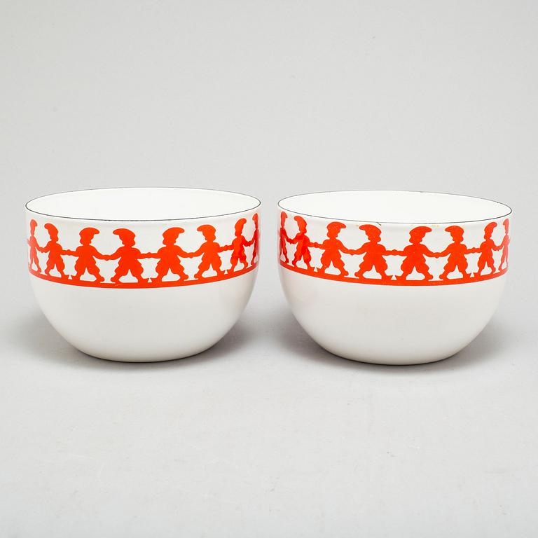KAJ FRANCK, a pair of 1970's enamel bowls, Finel Arabia.