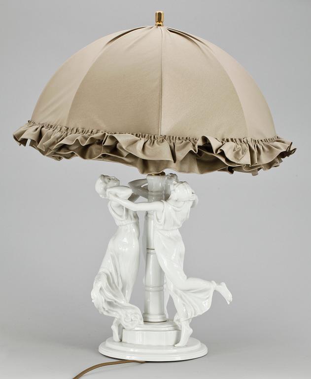 BORDSLAMPA, porslin, Karl Himmelstoss, Rosenthal, 1930-tal.