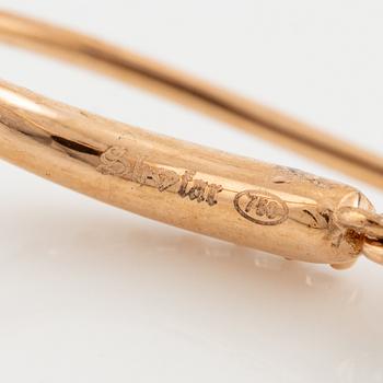 Örhängen 18K guld med odlade barocka sötvattenspärlor och briljantslipade diamanter.