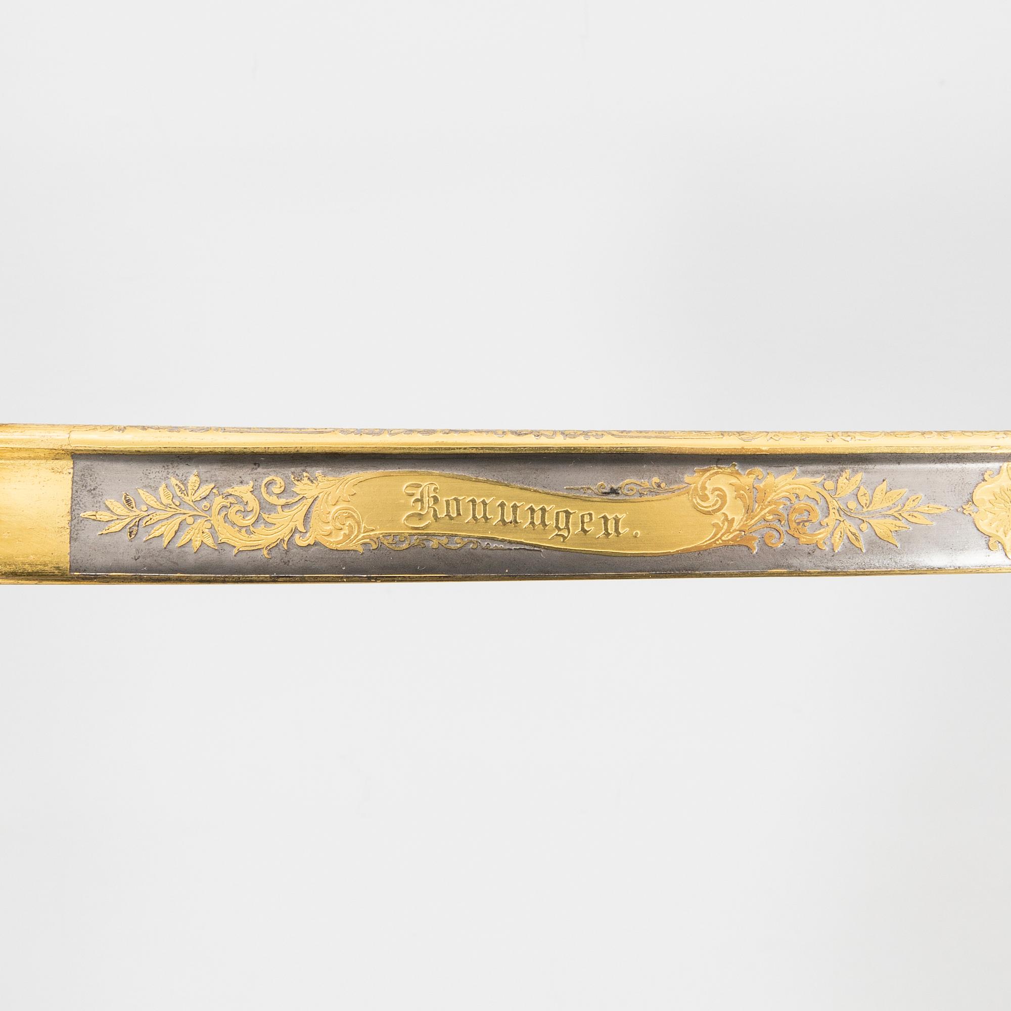 Sabel svensk, m/1859 för infanteriofficer, med balja.