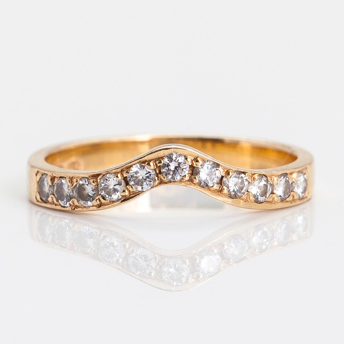 Ring, 18K guld, briljantslipade diamanter totalt ca 0.27 ct, Tillander, Helsingfors 1986.