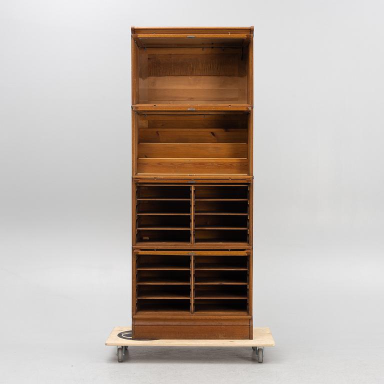 Bokskåp, 4 moduler, "Billnäs", 1900-talets mitt.