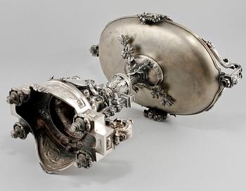 UPPSATSSKÅL, silver, Lars Larsson, Göteborg, 1878. Vikt 3417 g.