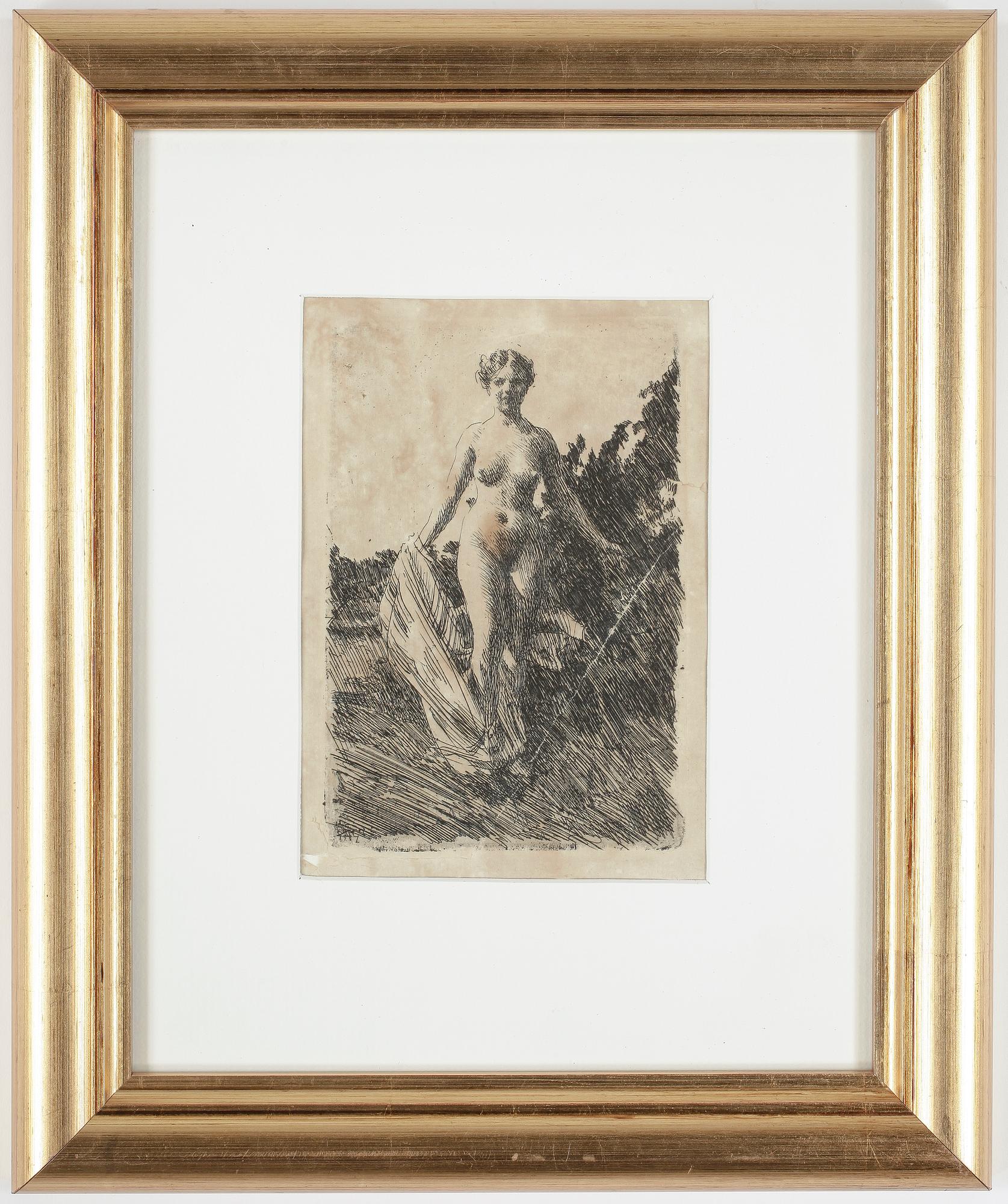ANDERS ZORN, etsing, sign o dat i plåten 1907.