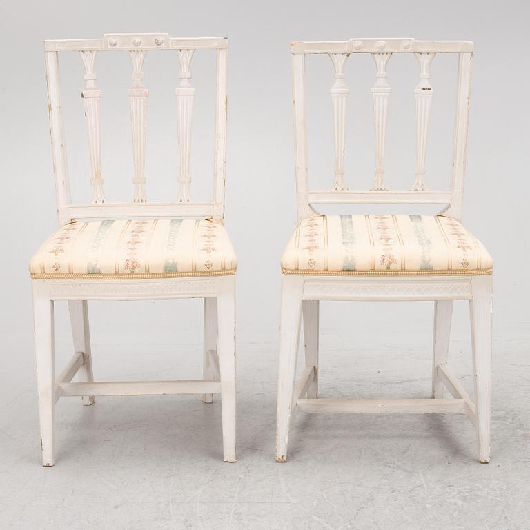 Twelve matched late Gustavian chairs, circa 1800.