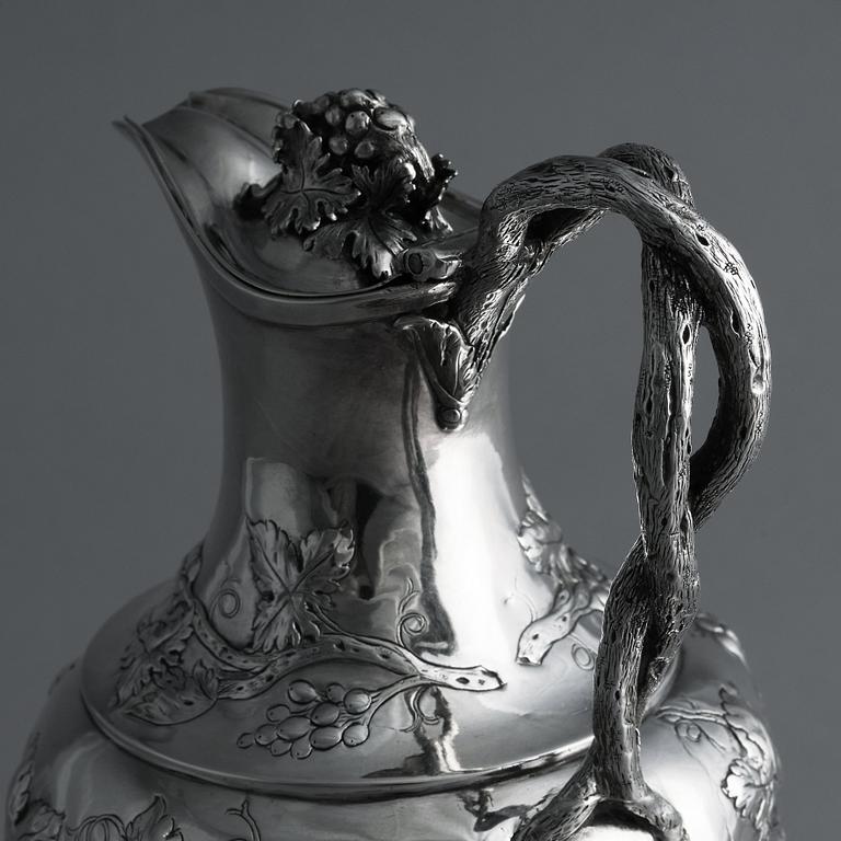 A George III sterling silver ewer, marks of John Scofield, London 1787.