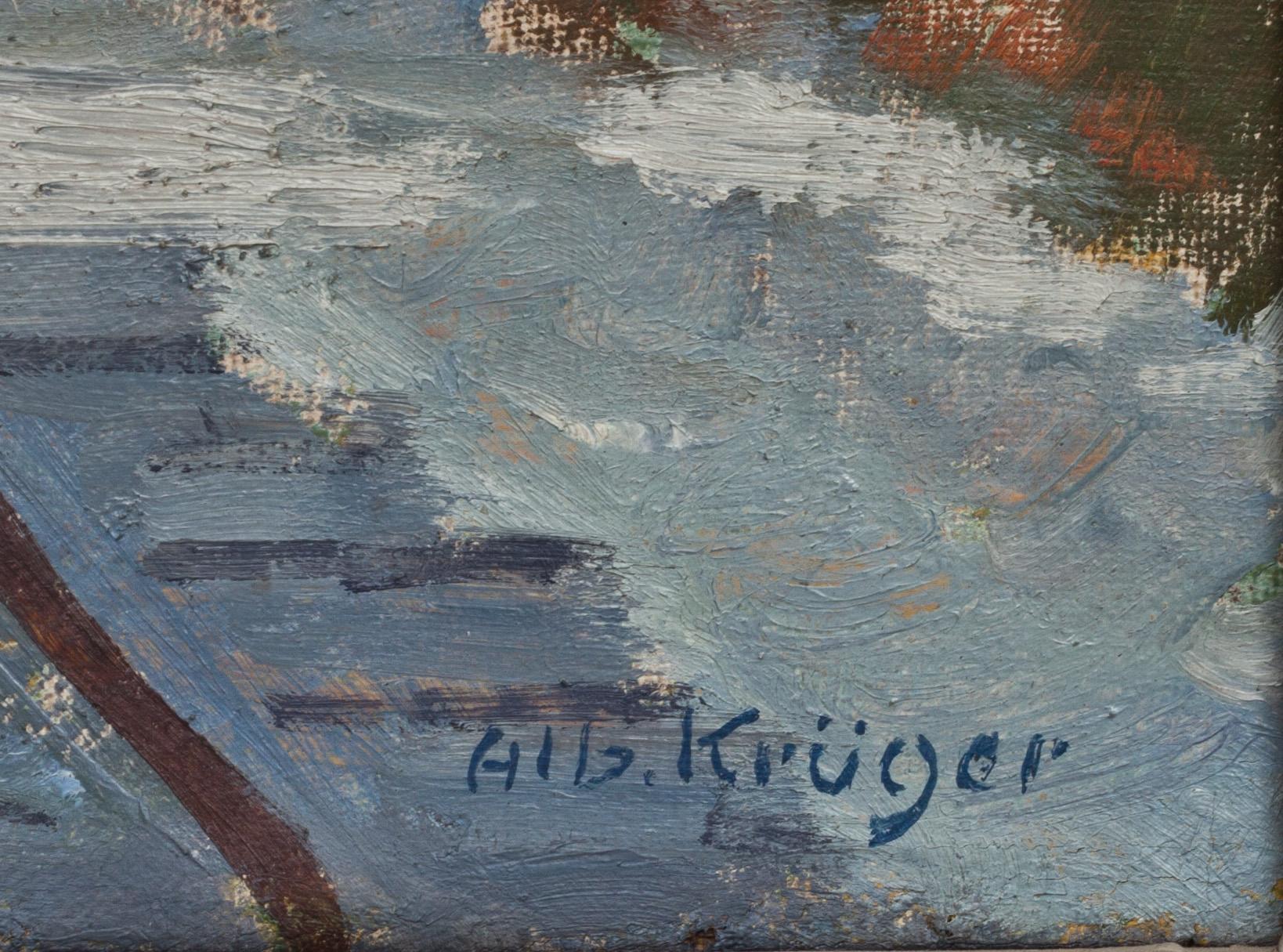 ALBERT KRÜGER, olja på duk, signerad, a tergo daterad 1950.