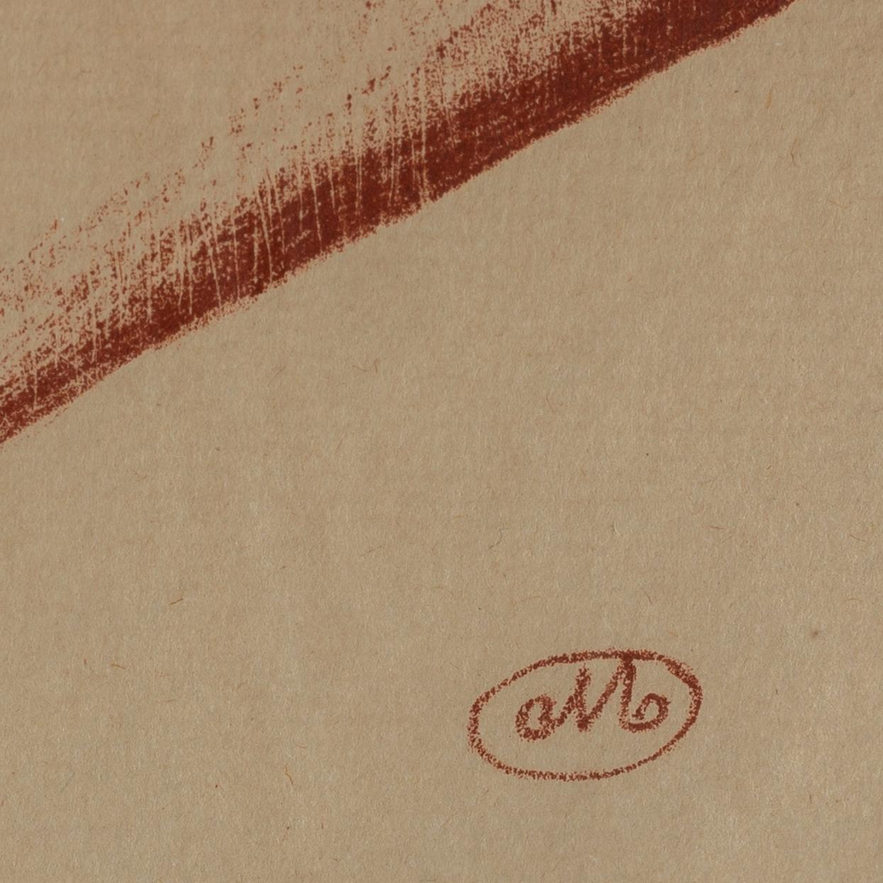 Aristide Maillol, lithograph printed in sanguine on wove, with monogram stamp within the plate.
