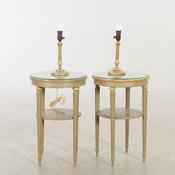 Lamp table, A pair, Gustavian style, first part of the 20th century. Lamps a couple.