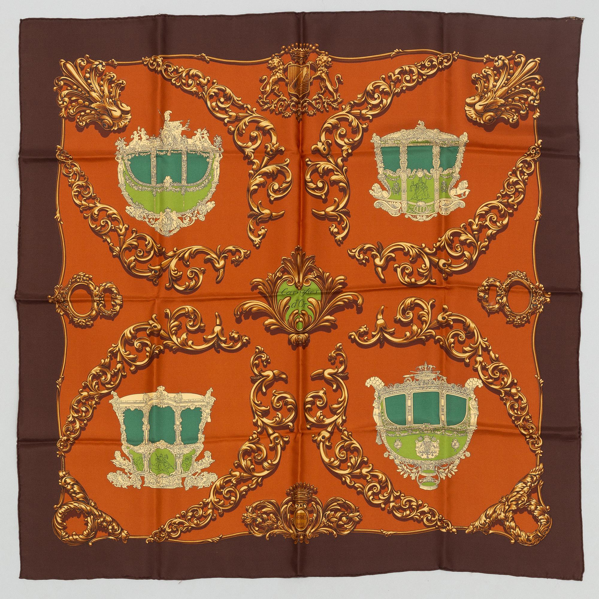 Hermès, scarf, "Carosses D'or".