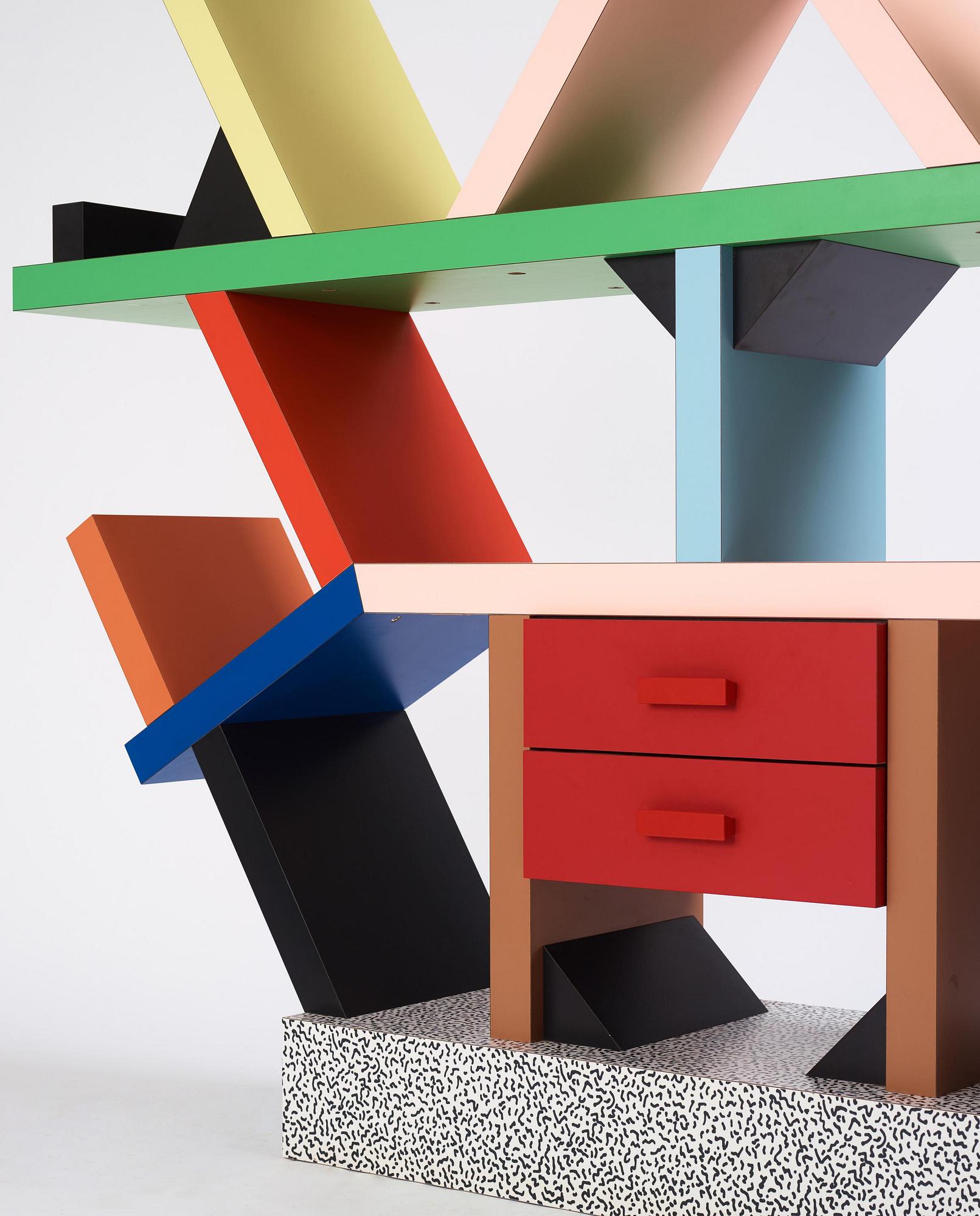 Ettore Sottsass, a "Carlton" bookcase, Memphis, Italy, post 1981.