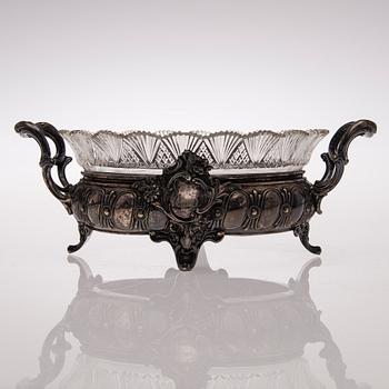 JARDINJÄR, silver och glas, Gustav Lindell, Tammerfors 1898.