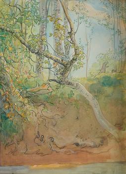 Carl Larsson, "Leontine, naken vid stranden" (Leontine, nude by the beach).