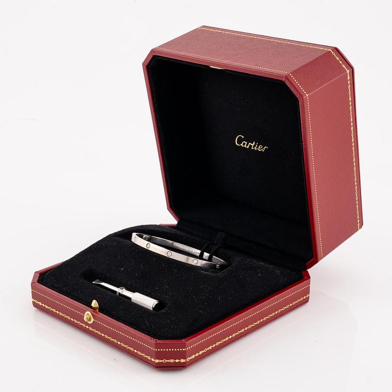 A Cartier bracelet "Love" in 18K white gold with round brilliant-cut diamonds, model small.