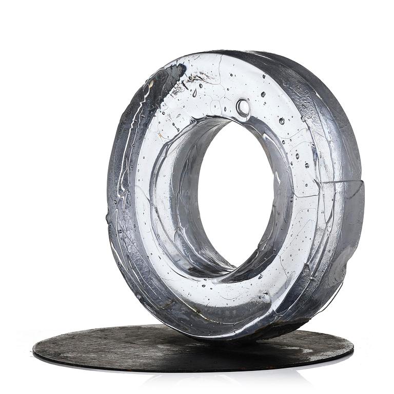 Edvin Öhrström, "Strömvirvlar" (Whirlpools), a cast glass sculpture, Lindshammar Glassworks.
