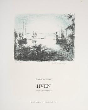GUSTAV RUDBERG, mapp, 10 färglitografier, Konstfrämjandet, Stockholm 1968, signerade.