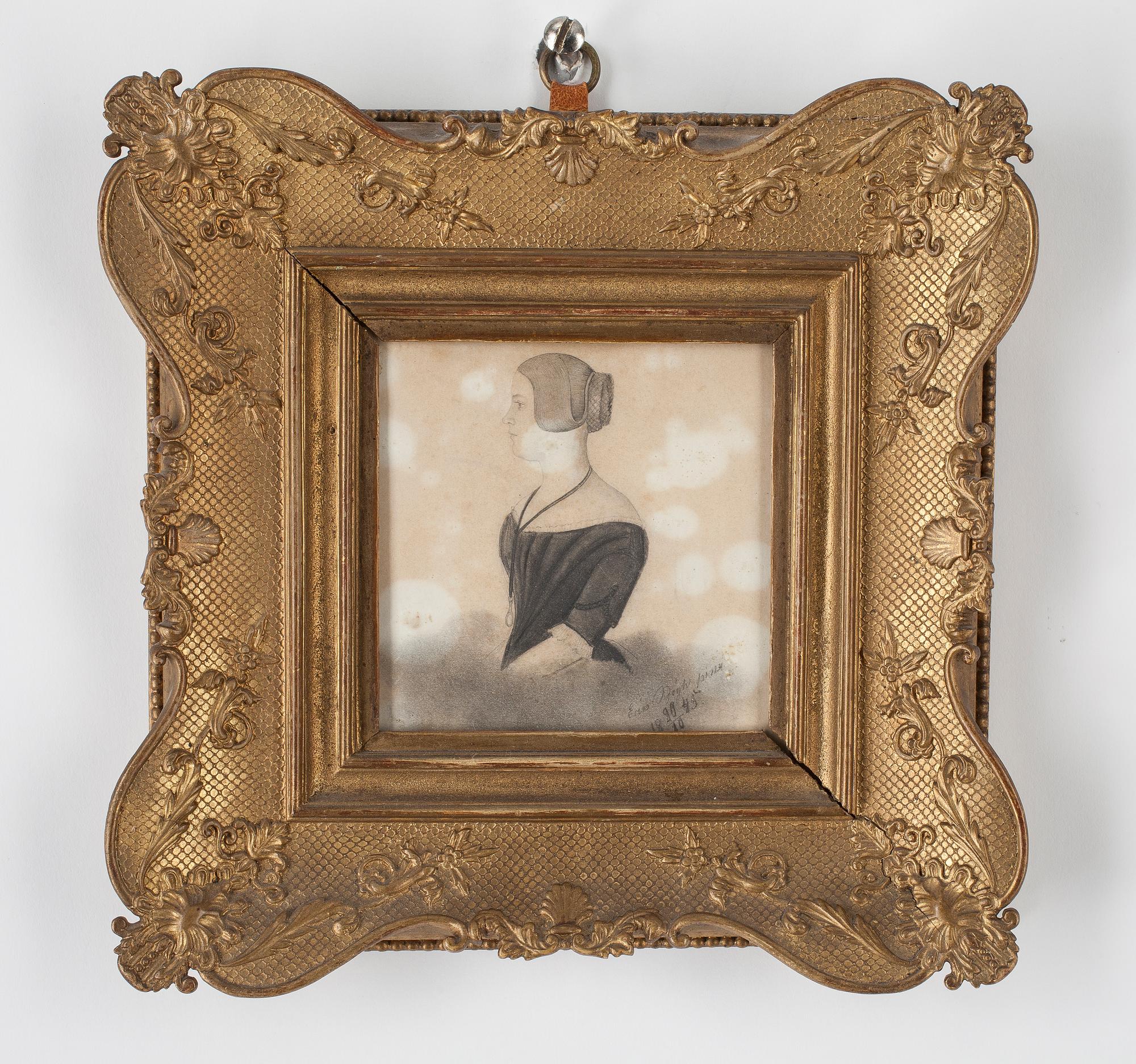 OKÄND KONSTNÄR, blyerts. Otydligt signerad och daterad 1845.