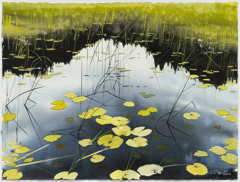 Peter Eugén, Lake with water lilies and reeds.