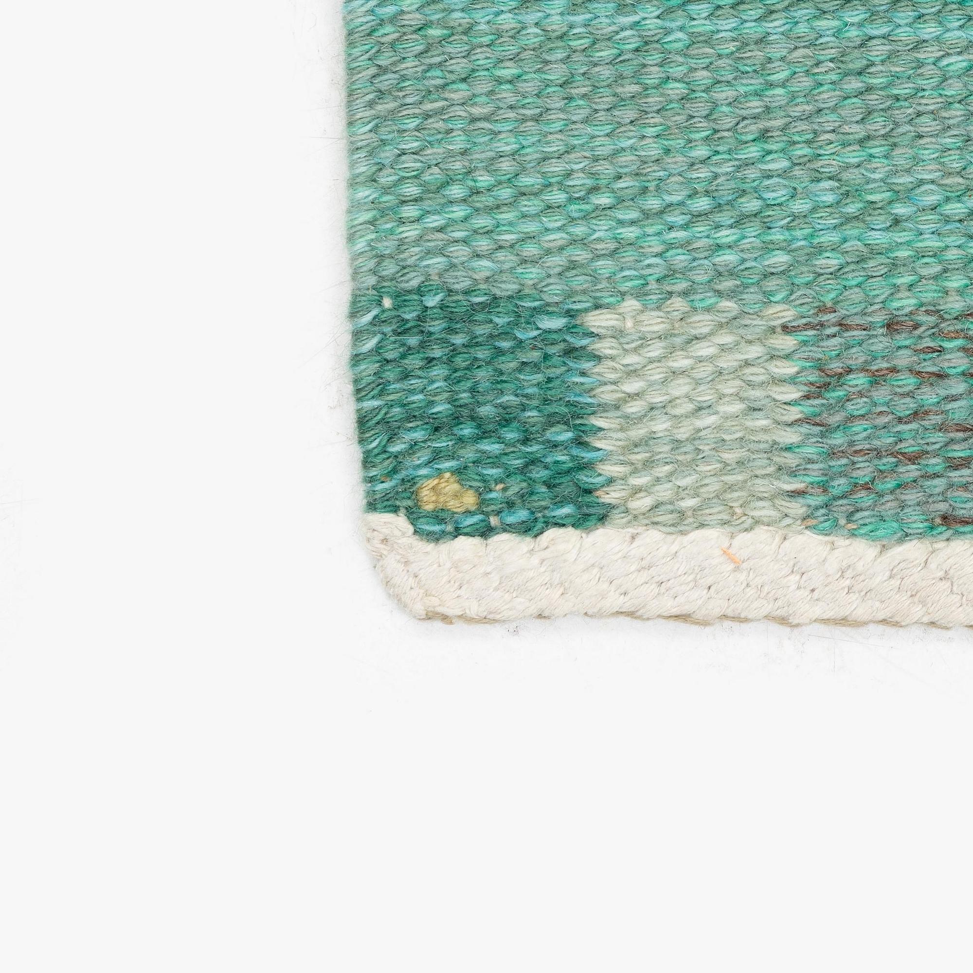 Marianne Richter, a carpet "Muren grön", flat weave, c 185 x 120,5 cm, signed AB MMF MR.