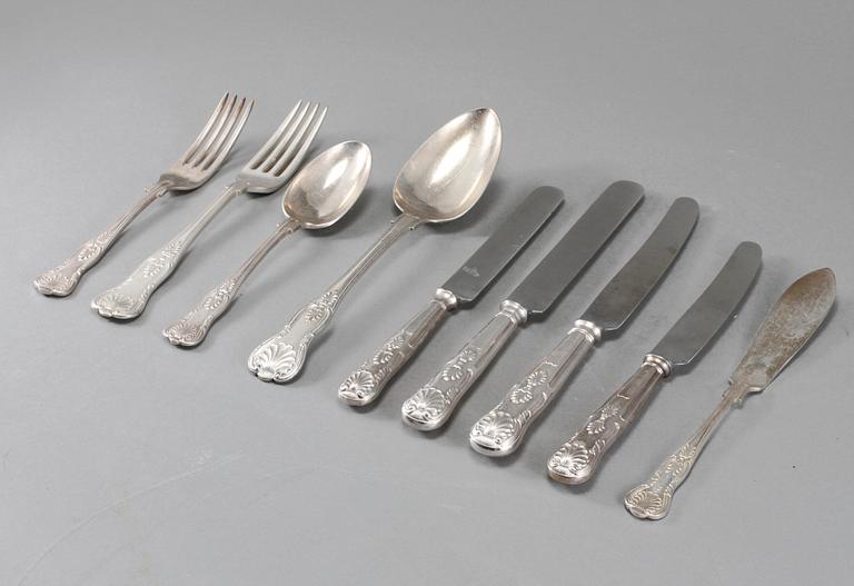 BESTICKSUPPSÄTTNING, 92 delar, nysilver, bl a England, 1900-talets andra hälft.