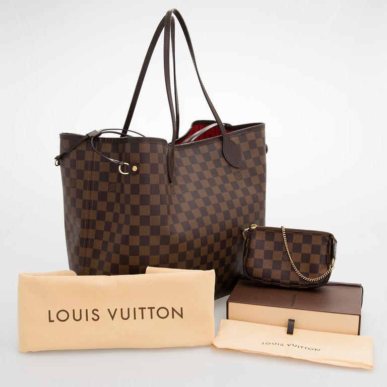 Louis Vuitton, "Neverfull GM" laukku samt pochette.