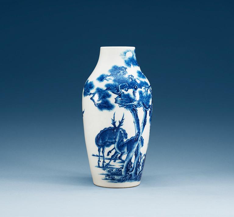 A blue and white vase, Presumably Republic.