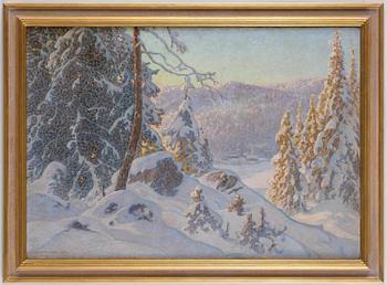 Anshelm Schultzberg, "Frostig vintermorgon" (Motiv från Hemtjärn).