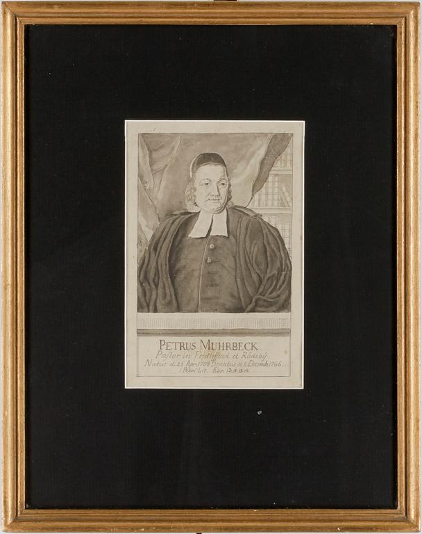 OKÄND KONSTNÄR, tuschlavering, 1700-tal.