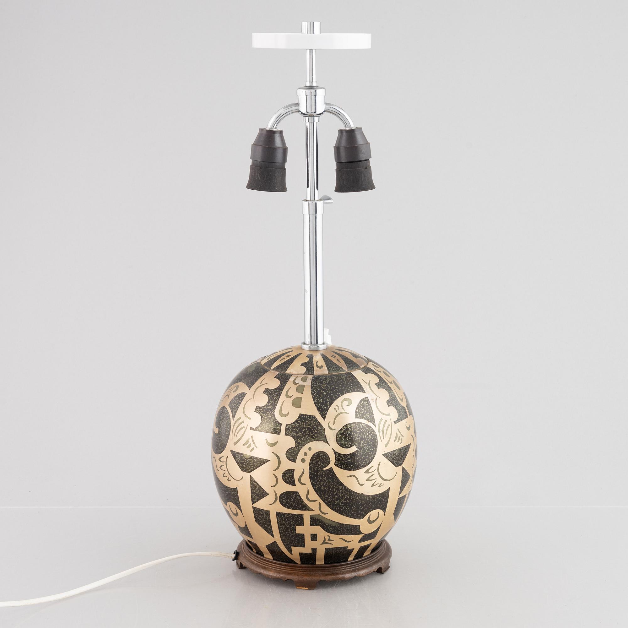 Paul Haustein, table lamp, "Congo", Württembergische Metallwarenfabrik, Germany, 1930s.