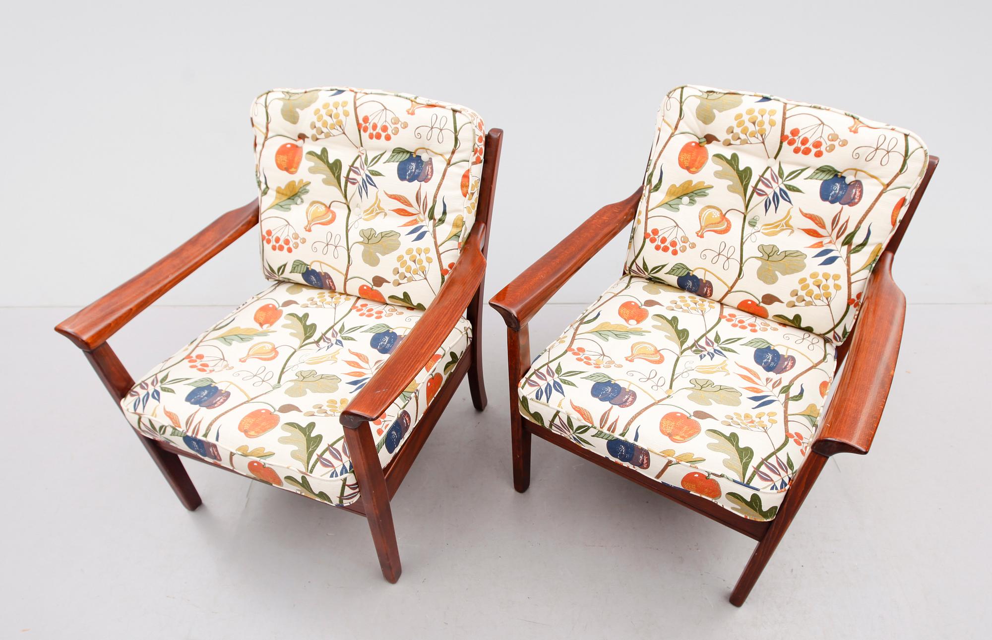 FÅTÖLJER, 1 par, Bröderna Anderssons, 1900-talets andra hälft.