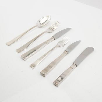 Jacob Ängman, cutlery 33 dlr silver "Rosenholm" GAB Stockholm 1950s/60s.