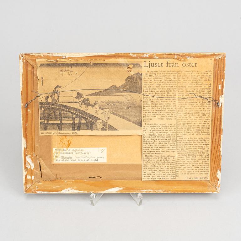 Utagawa Hiroshige, efter, färgträsnitt, 20 st, Japan, ur serien  serien Fifty-three Stations of the Tokaido, 1900-tal.