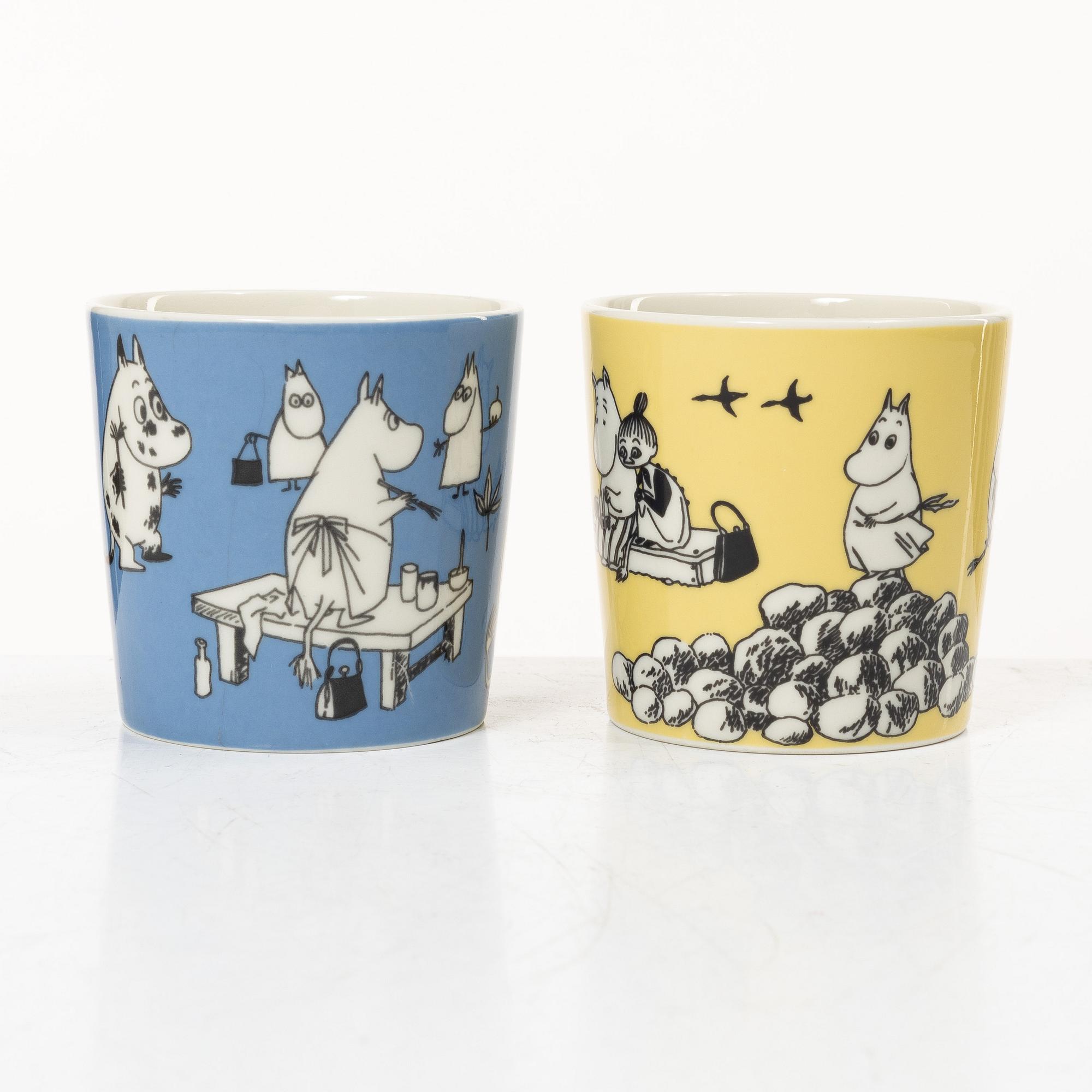 Arabia, two Moomin mugs, Finland, 1990-96.
