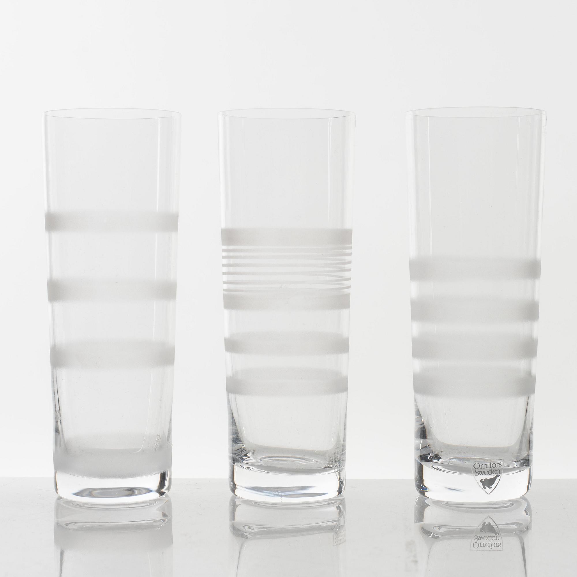 Ingegerd Råman, champagneglas, 6 st, "Slowfox", Orrefors, 1900-talets senare del.