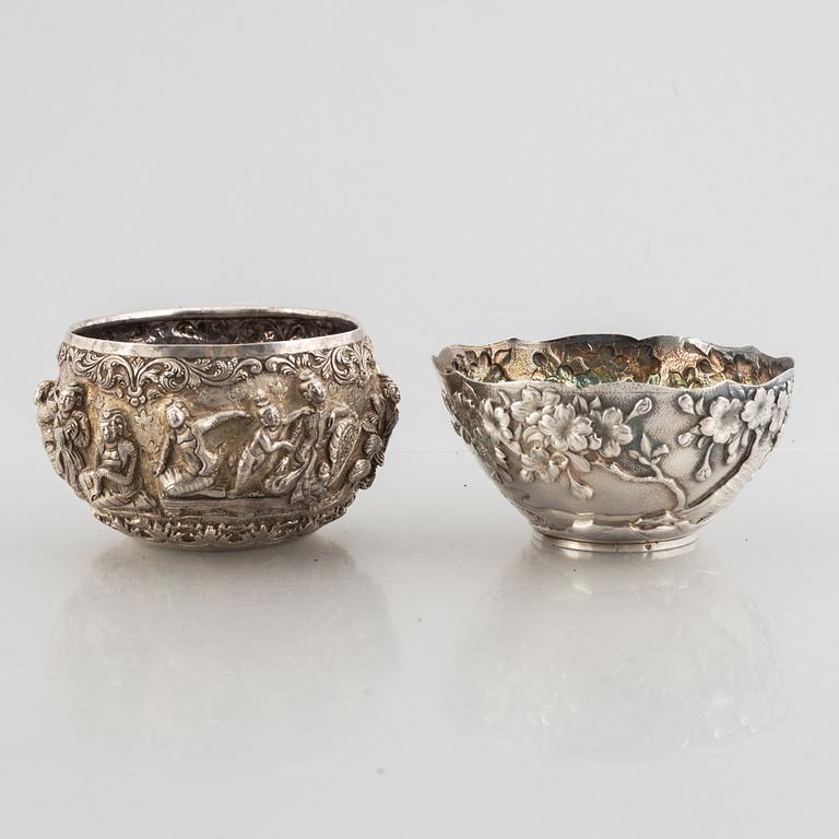 A low-grade silver Thabeik bowl, Burma, first half of the 20th century.