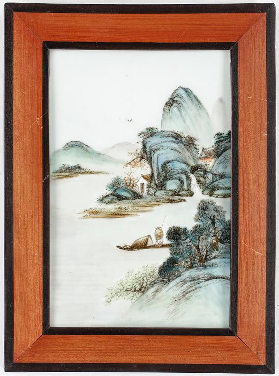 PLAKETTER, 4 st, porslin, Kina, modern tillverkning.