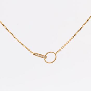 CARTIER HALSBAND LOVE NECKLACE 18K guld och briljanter 0,22 ct, originaletui och certifikat.