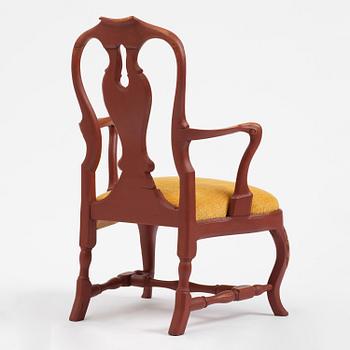 A Swedish rococo armchair, Stockholm, later part 18th century.